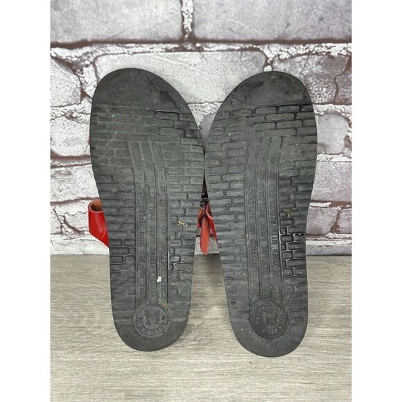 Mobils Mephisto Red Patent Leather Strap Cork Wedge Sandals Women’s 38EU/7.5M US - Picture 13 of 16